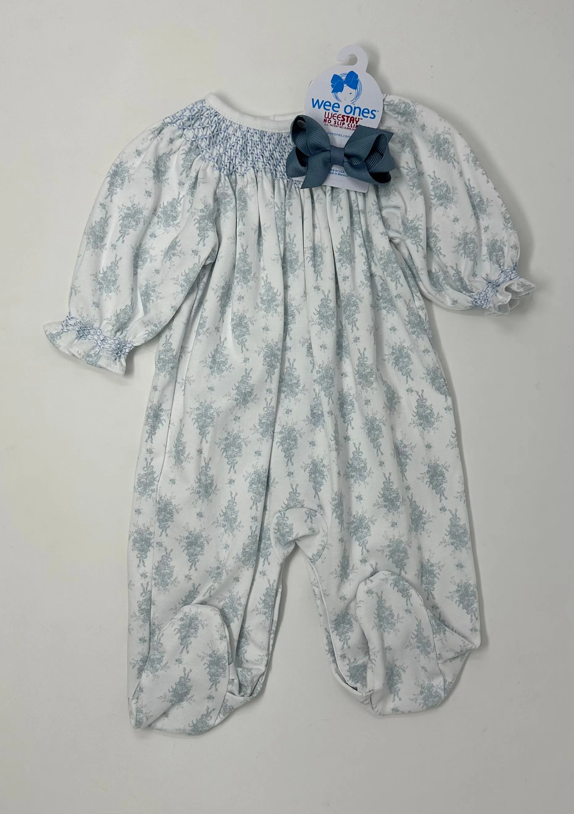 Lottie Pima Hand Smocked Bishop Footie