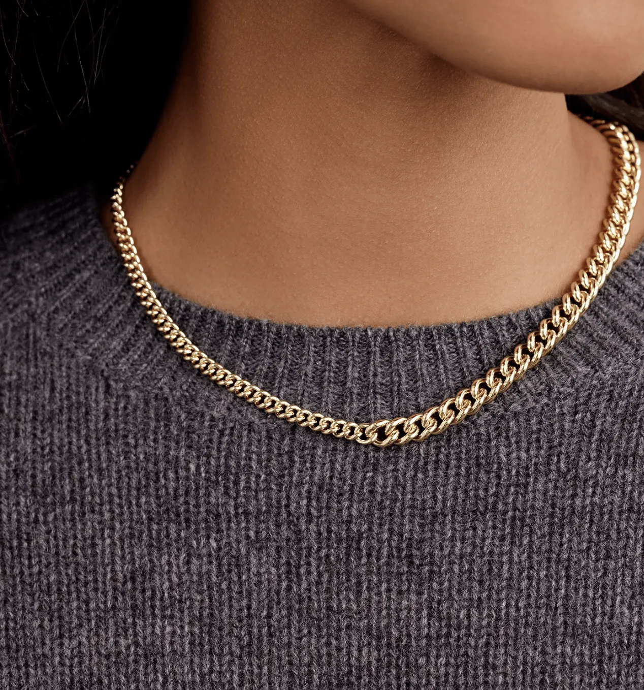 Lou Link Asymmetrical Necklace by Gorjana | Gold