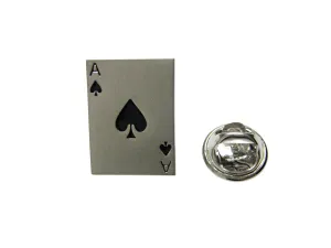 Matte Ace of Spades Pendant Lapel Pin