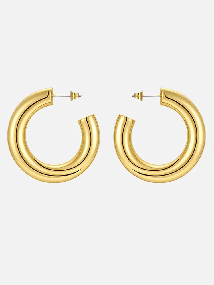 MEDIUM RALLY HOOP EARRINGS