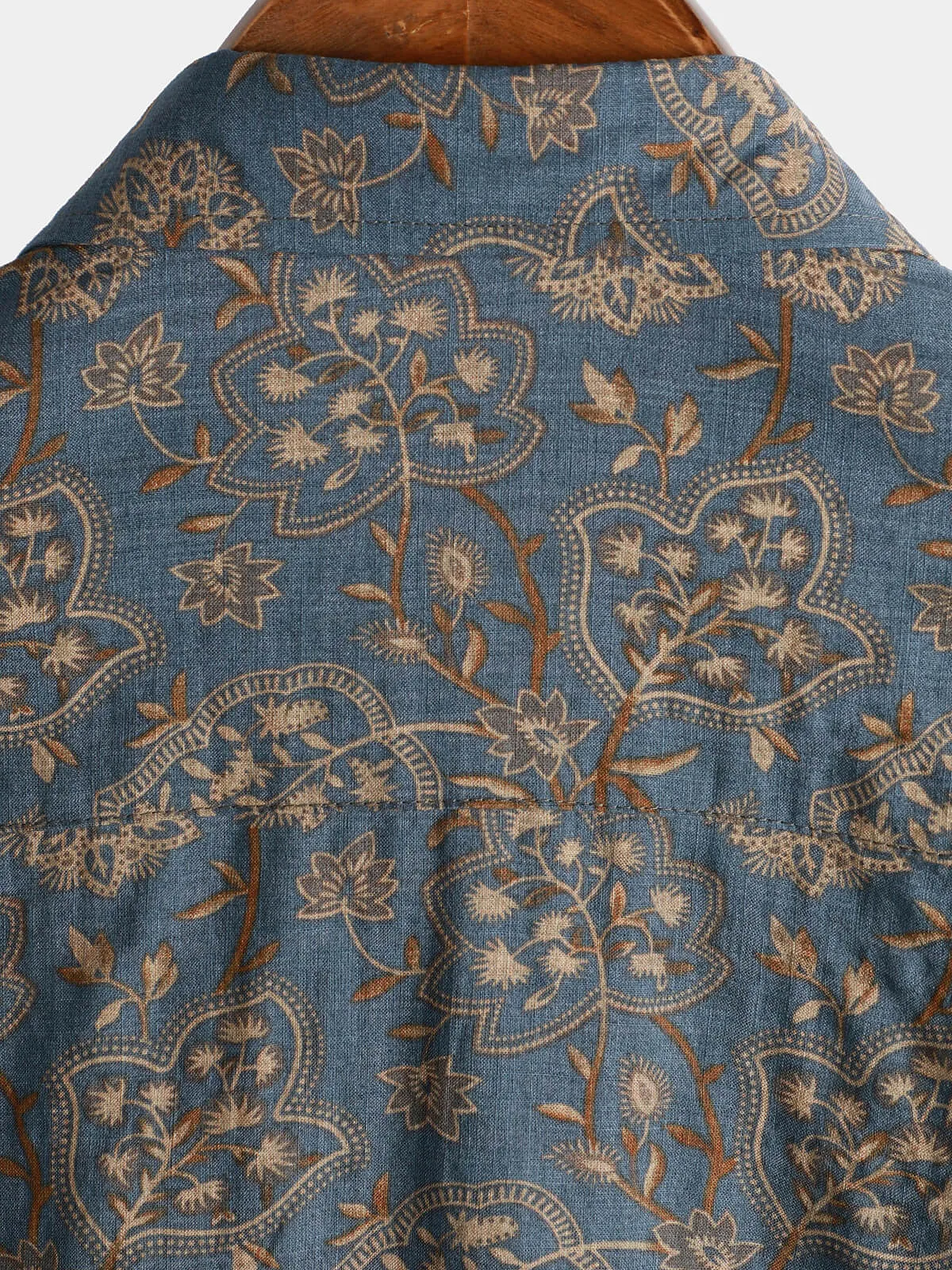 Men's Paisley Vintage Floral 70s Retro Button Up Beach Short Sleeve Shirt