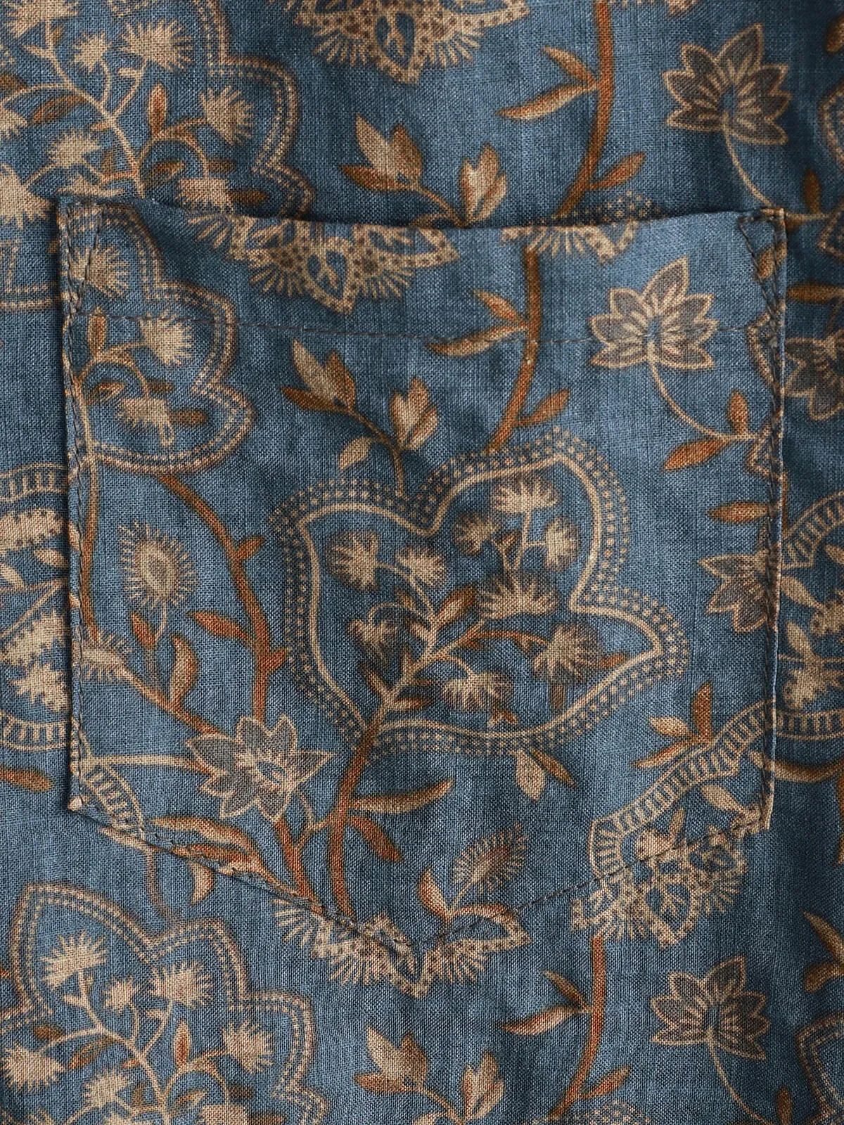 Men's Paisley Vintage Floral 70s Retro Button Up Beach Short Sleeve Shirt
