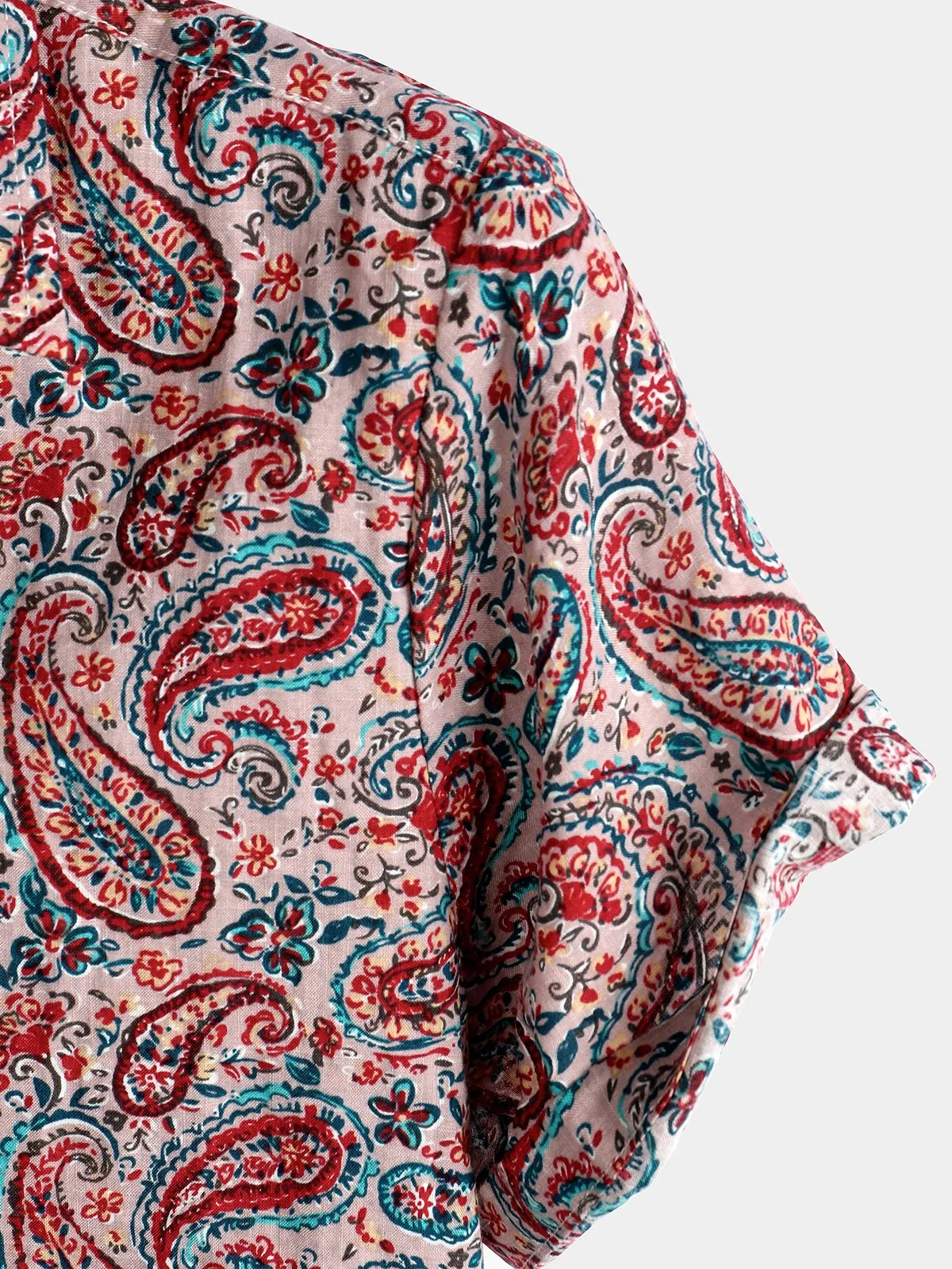 Men's Retro Paisley Holiday Cotton Shirt