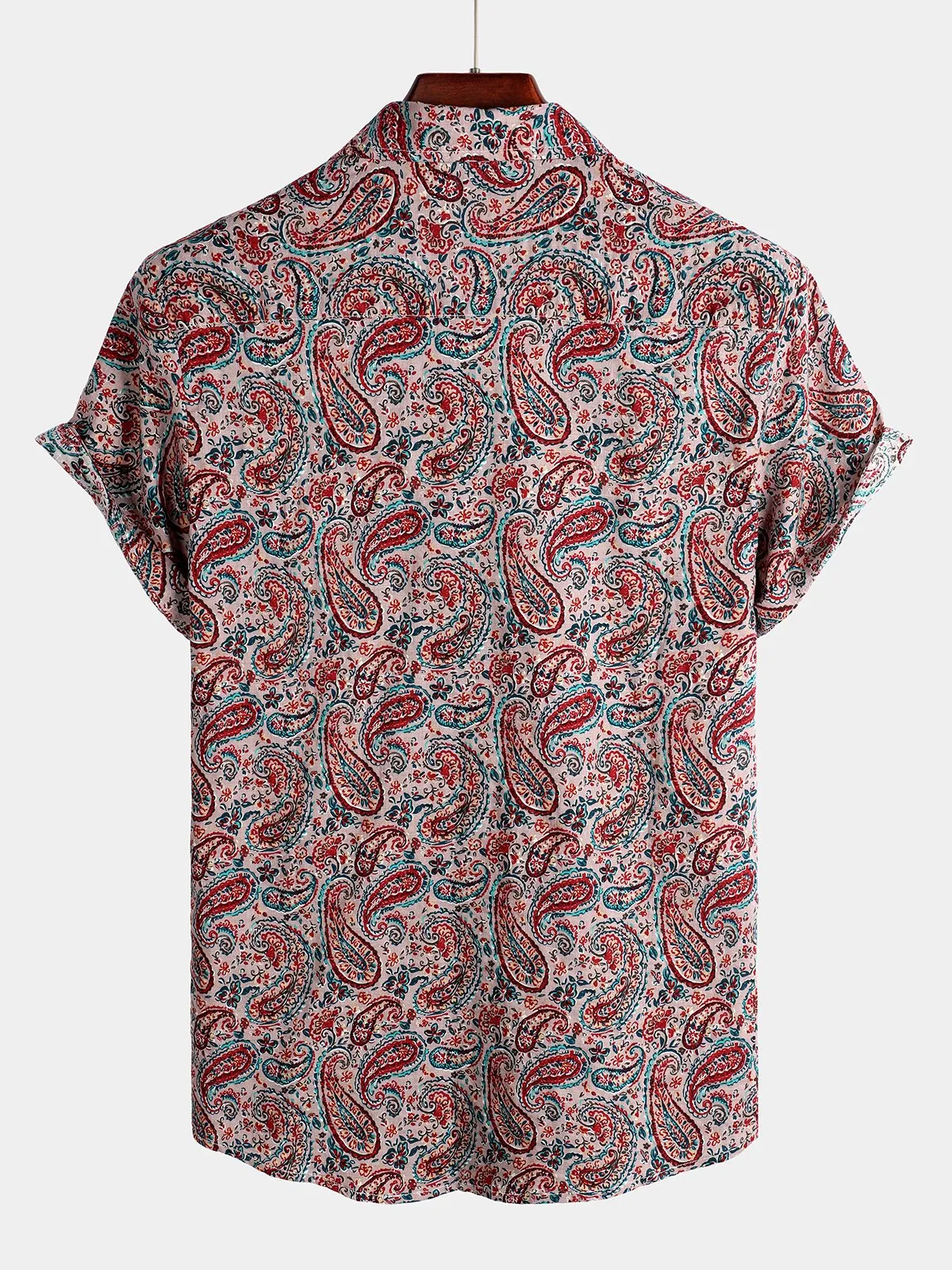 Men's Retro Paisley Holiday Cotton Shirt