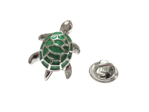 Metallic Green Turtle Tortoise Lapel Pin
