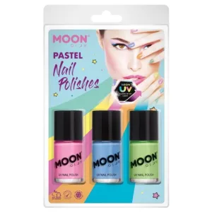 Moon Glow Pastel Neon Uv Nail Polish, Pink, Blue, Green