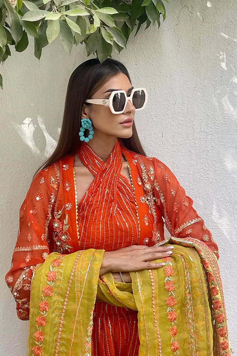 NAZIA HASSAN | MNR Zarlish Festive Unstitched Collection 2022 | Unstitched Embroidered Organza Suit