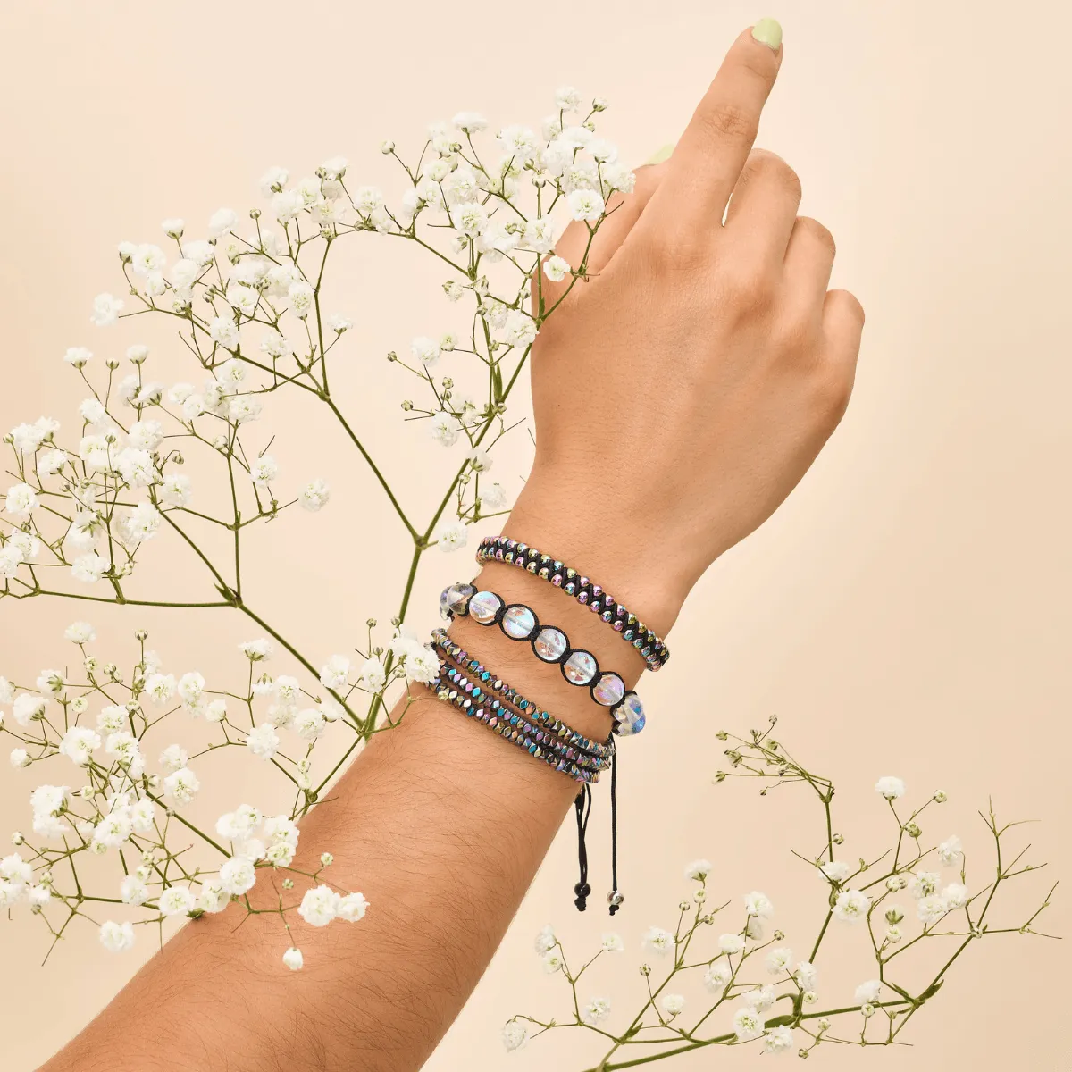 Neon Black | Rainbow Supernova | Silver | Galaxy Glass Charmballa Bracelet