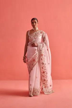 New Season Festive 2024-Saree-Organza/Mashru Silk 3pcs Powder Pink-AS103-Fashion Wedding Edit Aarti Sethia