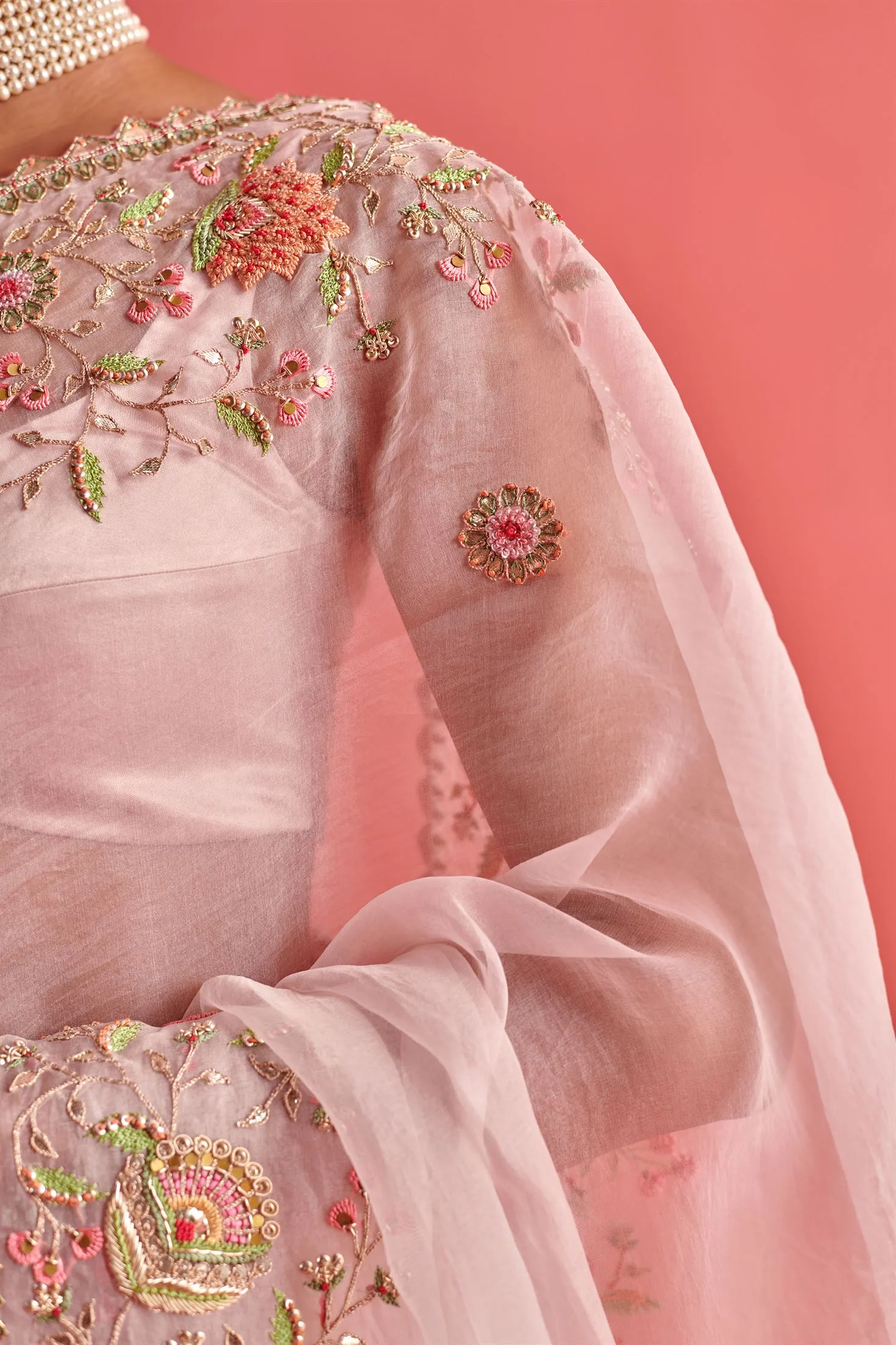 New Season Festive 2024-Saree-Organza/Mashru Silk 3pcs Powder Pink-AS103-Fashion Wedding Edit Aarti Sethia