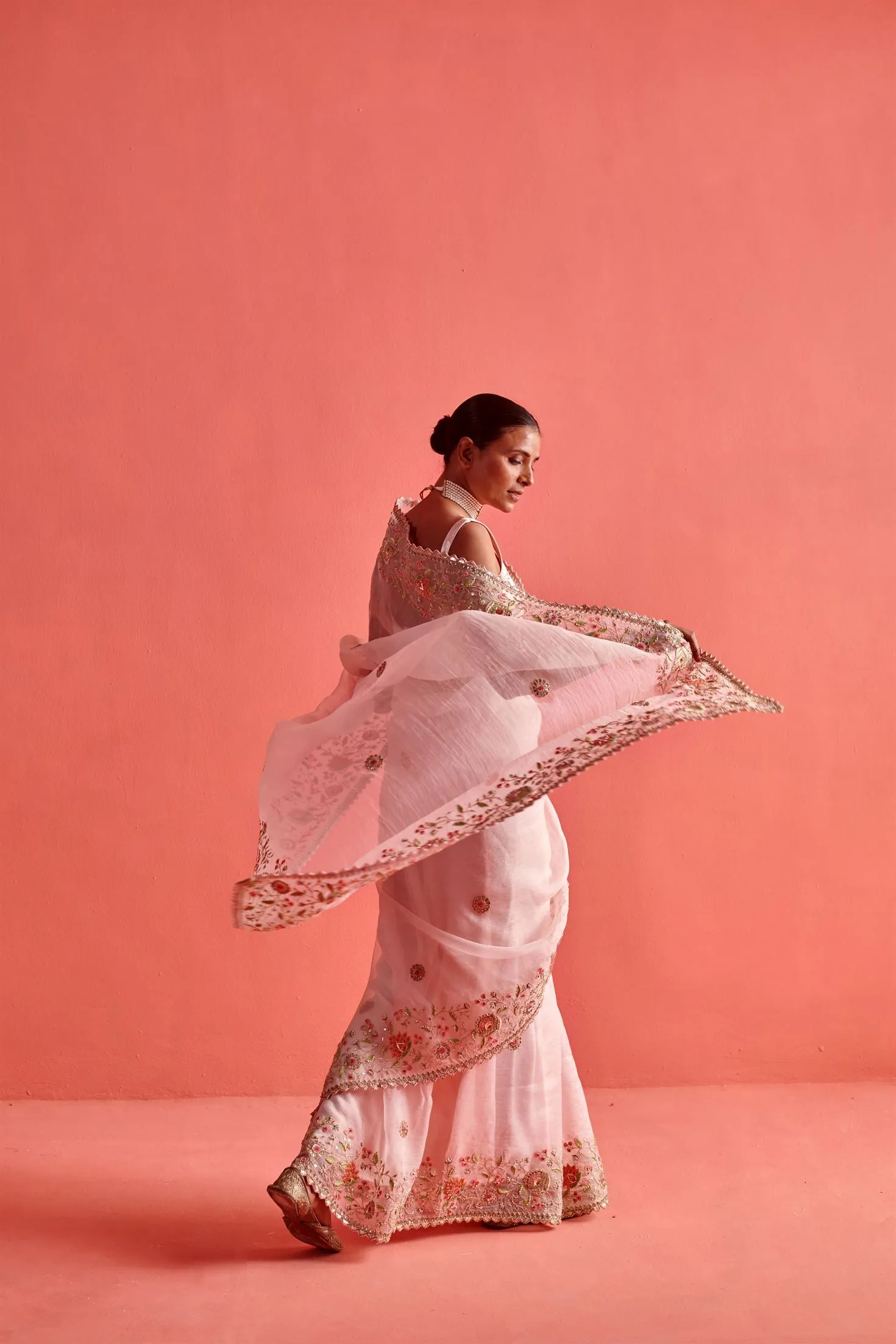 New Season Festive 2024-Saree-Organza/Mashru Silk 3pcs Powder Pink-AS103-Fashion Wedding Edit Aarti Sethia