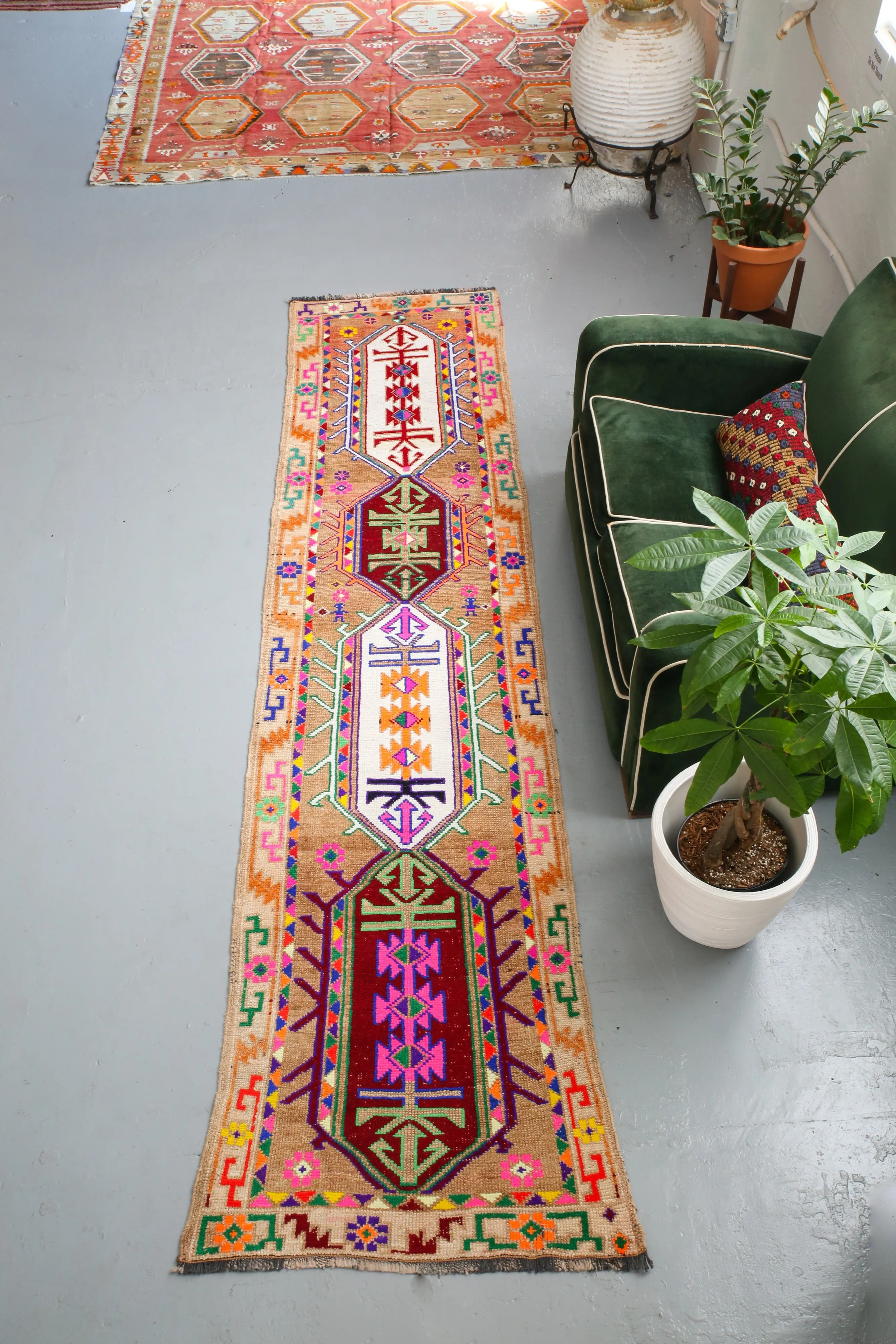 Old Kurdish Herki Runner 2.6ftx11ft