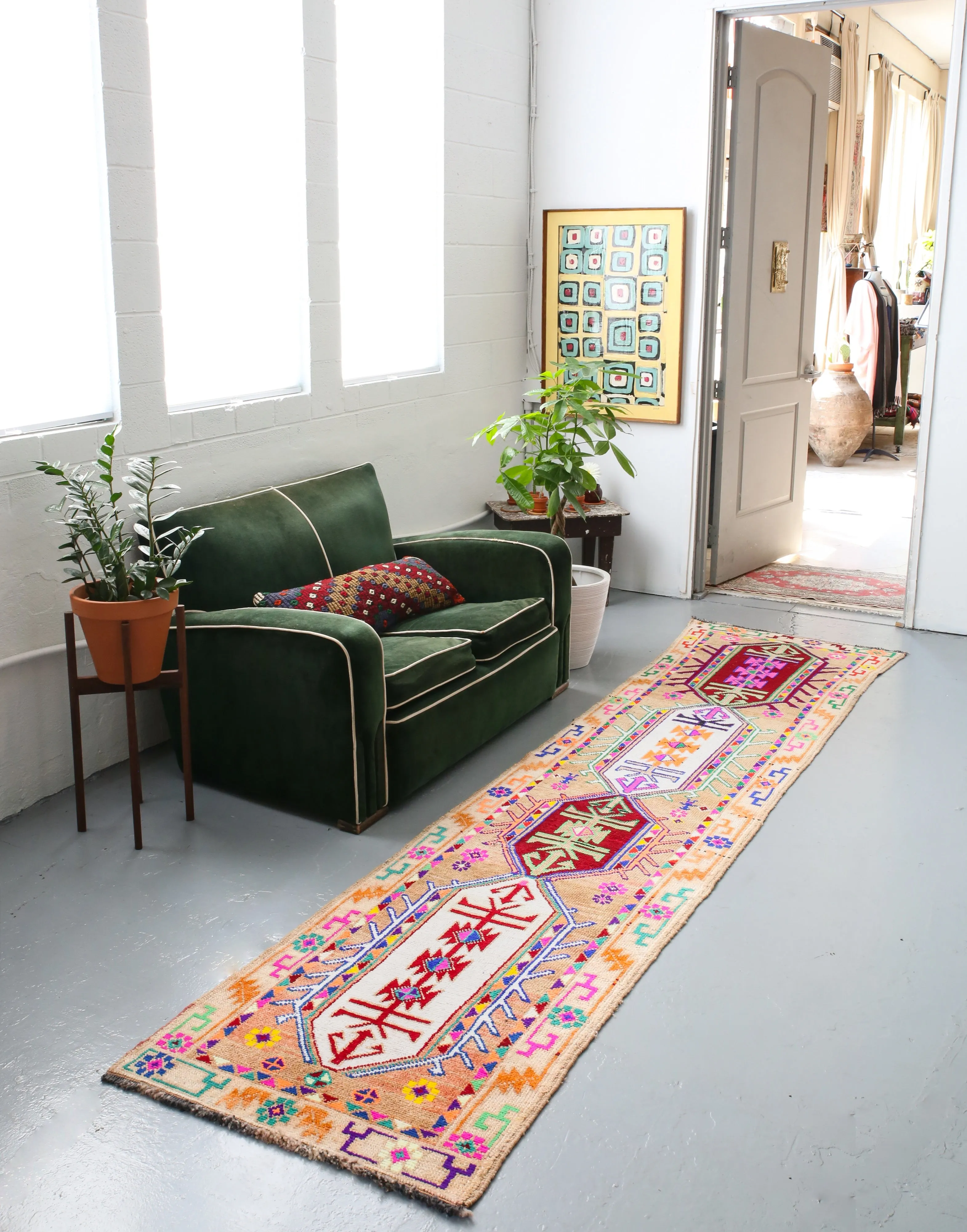 Old Kurdish Herki Runner 2.6ftx11ft