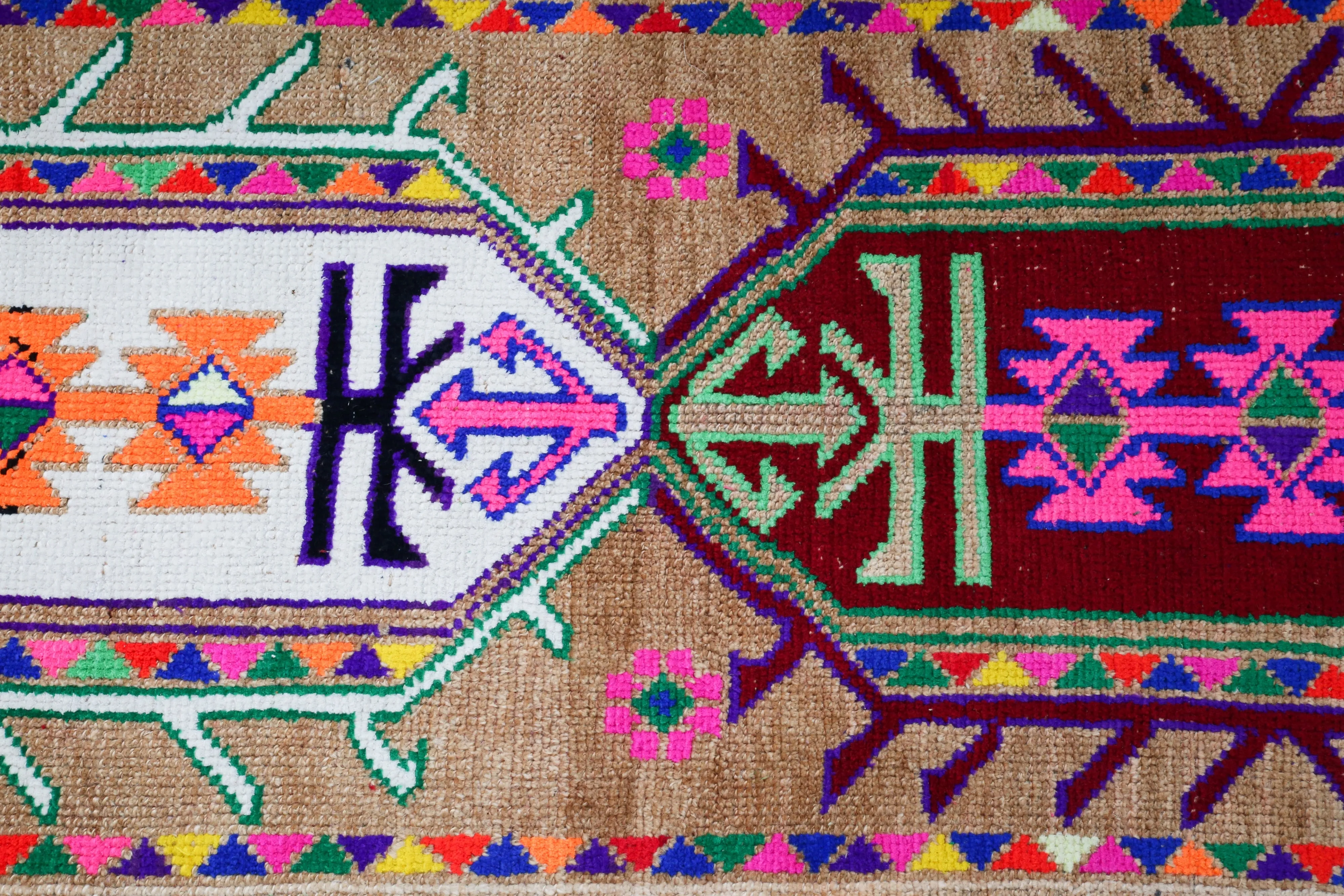 Old Kurdish Herki Runner 2.6ftx11ft