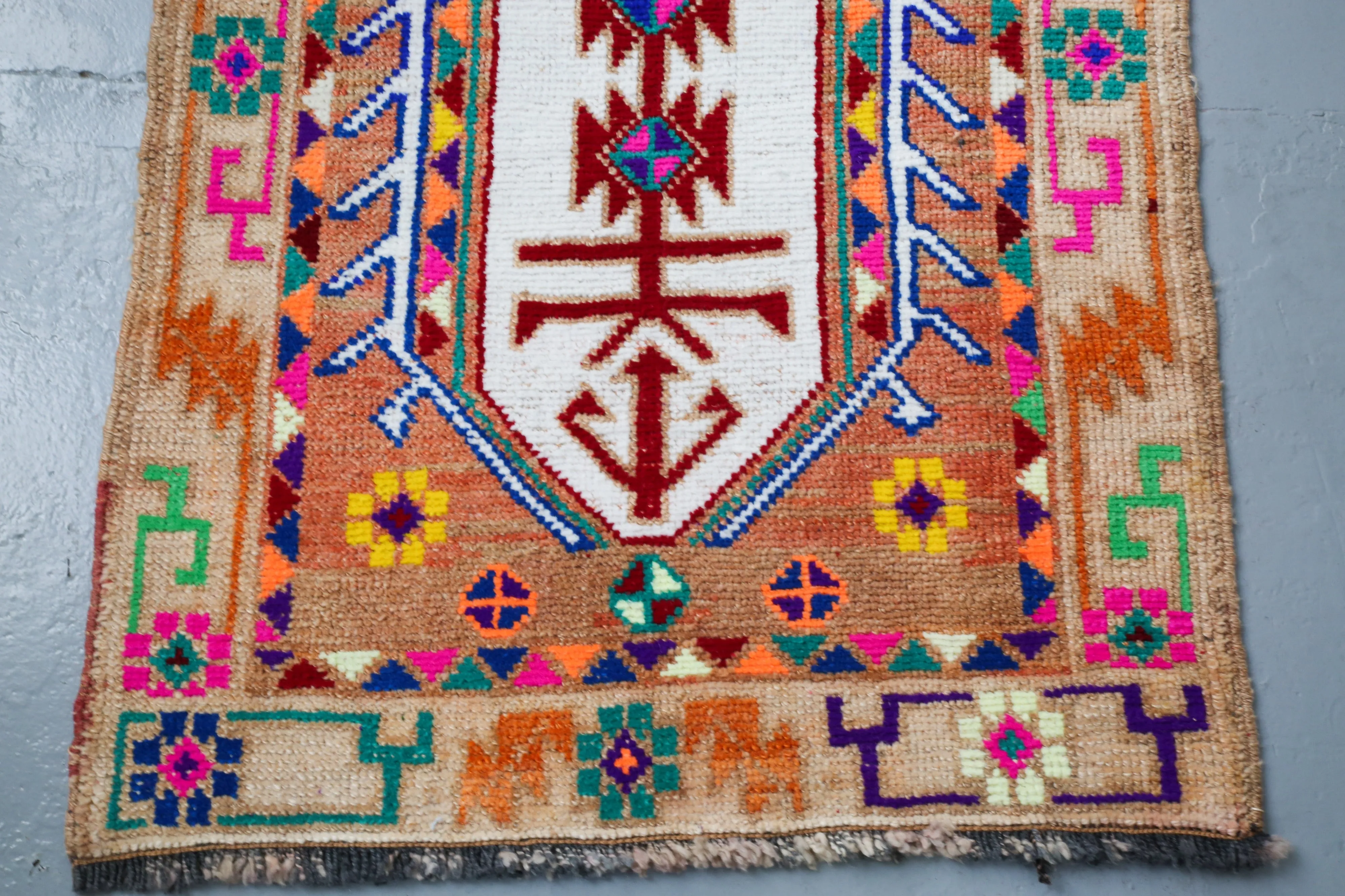 Old Kurdish Herki Runner 2.6ftx11ft