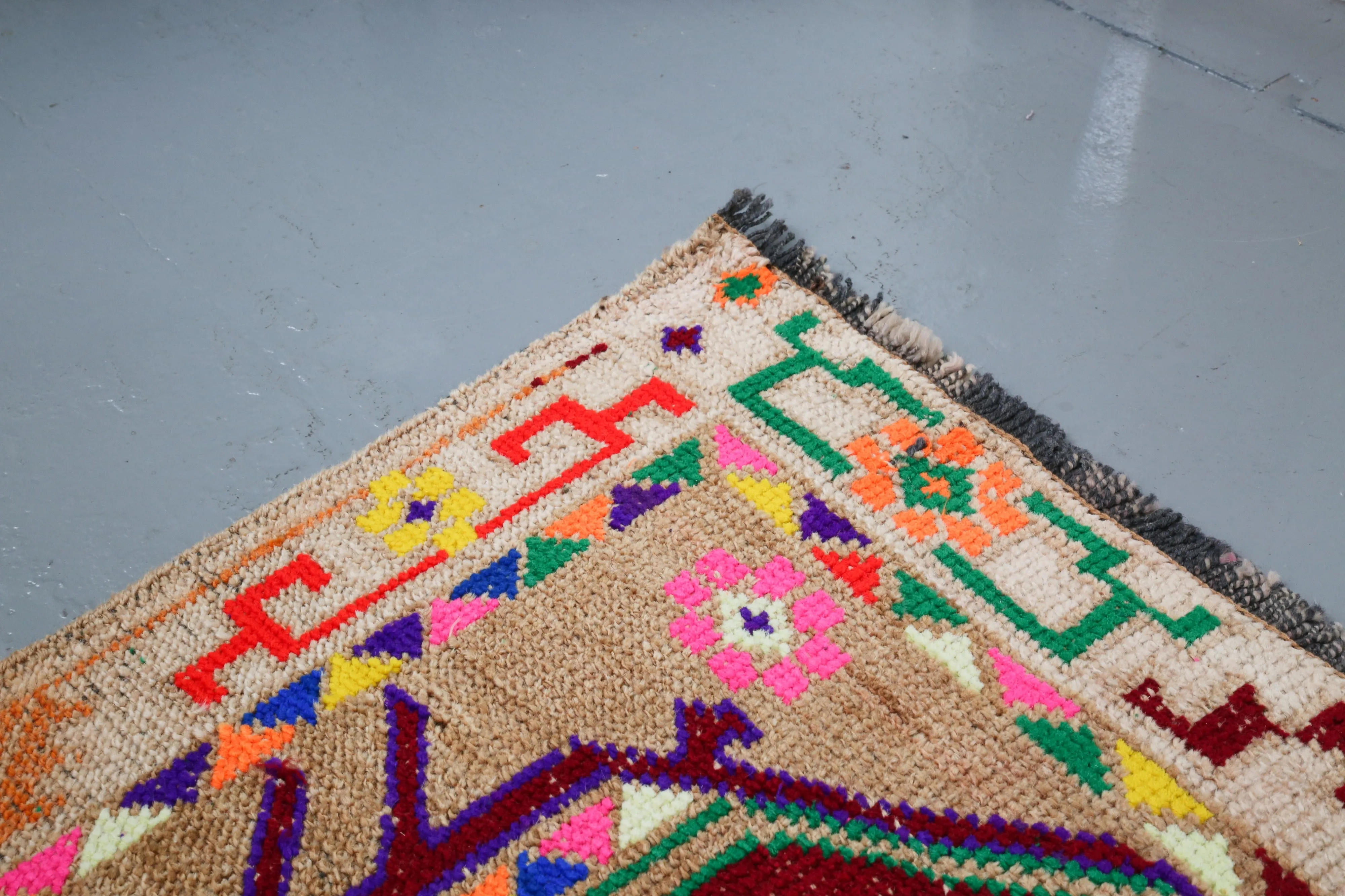 Old Kurdish Herki Runner 2.6ftx11ft