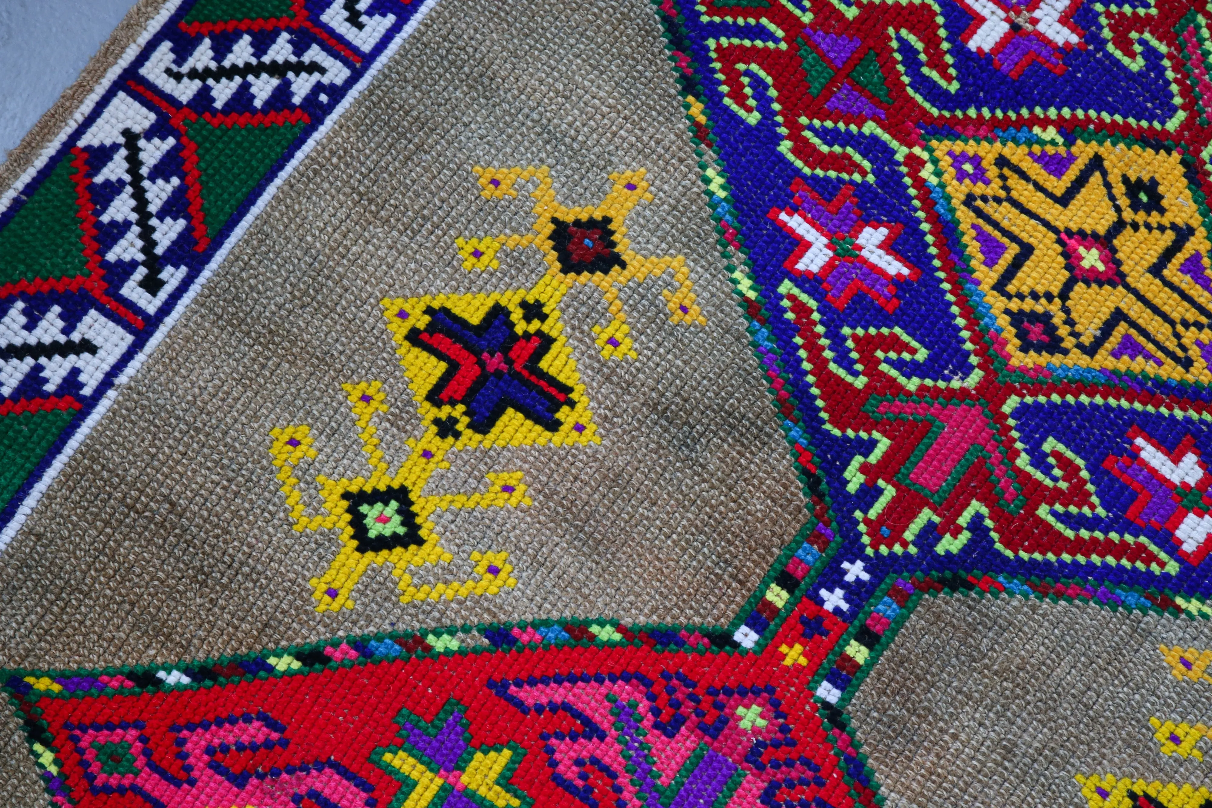 Old Kurdish Herki Runner 3.2ftx9.2ft