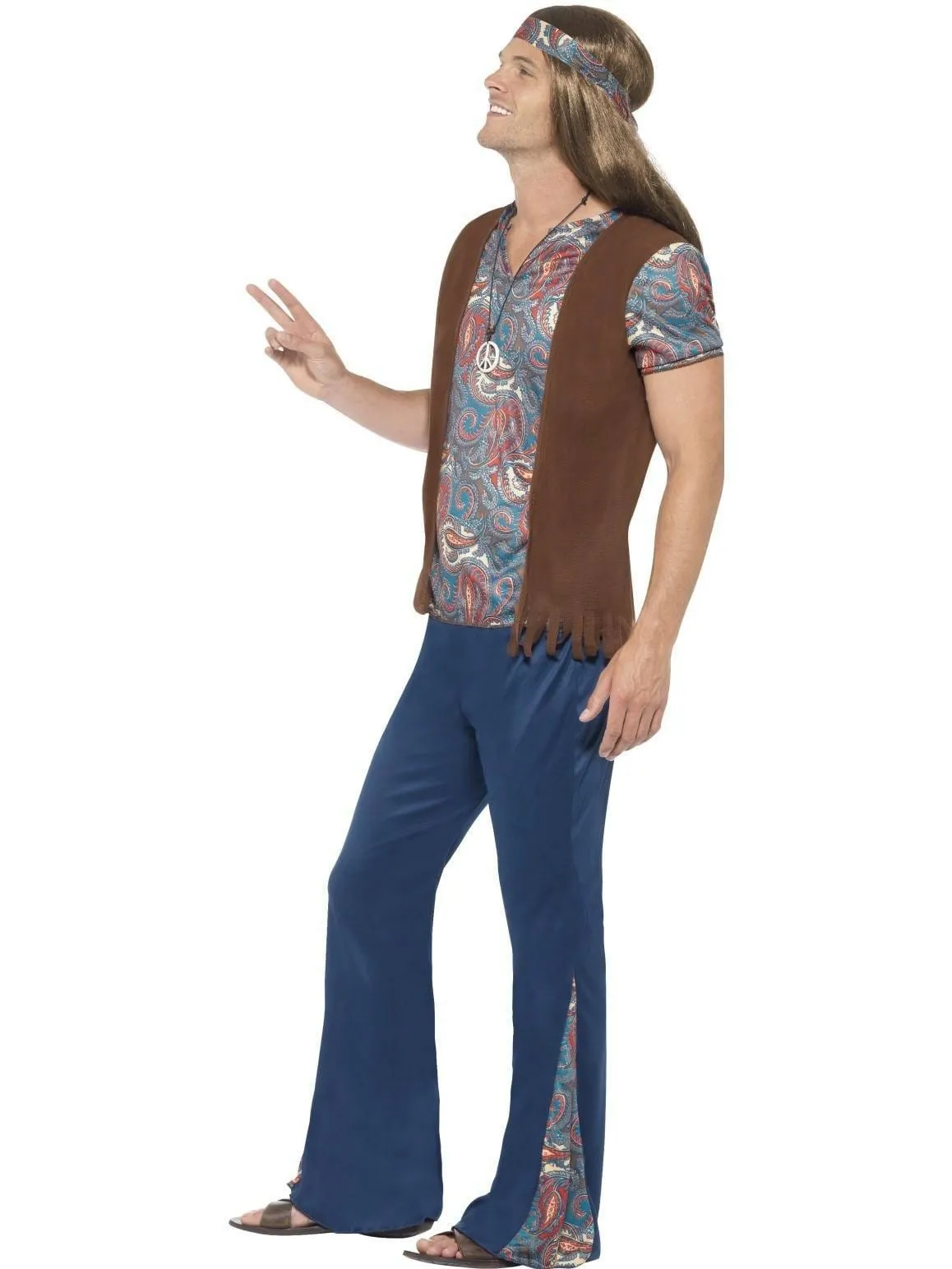 Orion the Hippie Mens 60s Fancy Dress Costume