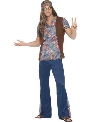 Orion the Hippie Mens 60s Fancy Dress Costume