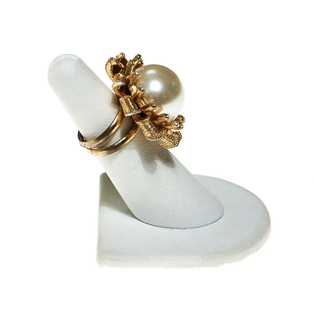 Pearl and Rhinestone Atomic Starburst Statement Ring