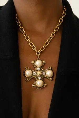 Pearl Cross Necklace