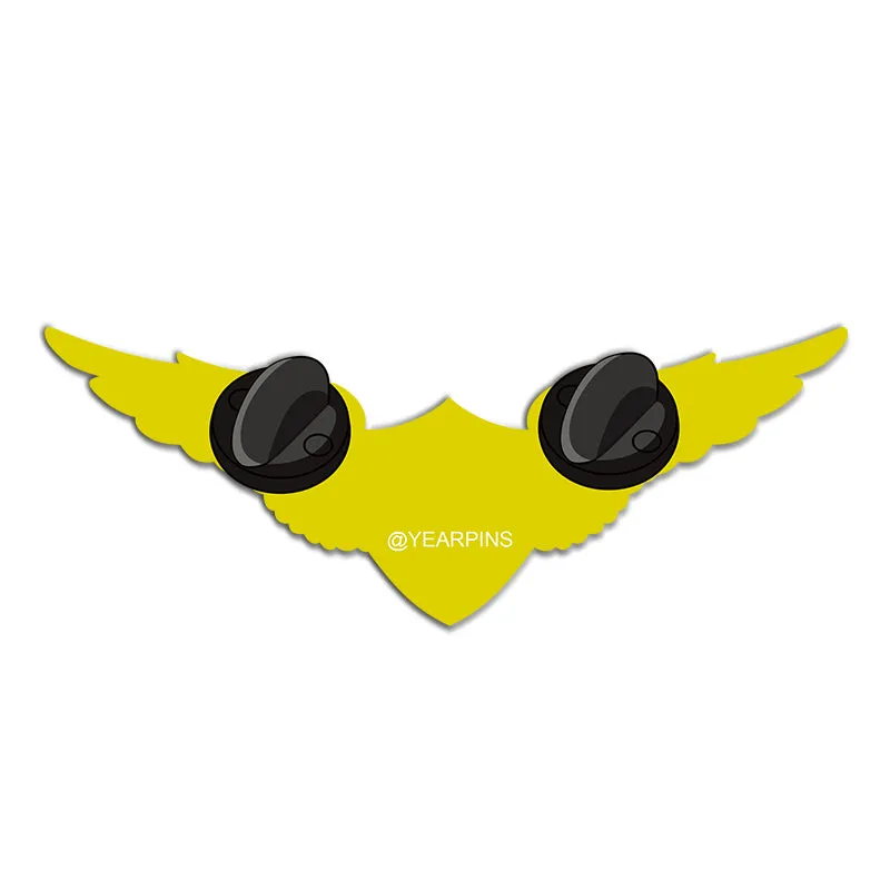 Pilot Wings Pin with Custom Shield Logo - 2.5 inch
