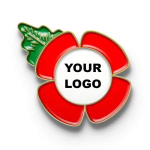 Poppy Pin with Custom Center Round Logo