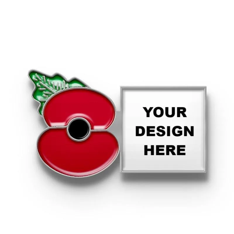 Poppy Pin with Custom Right Square Logo