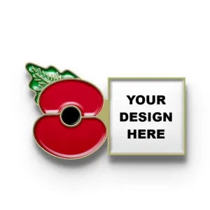 Poppy Pin with Custom Right Square Logo