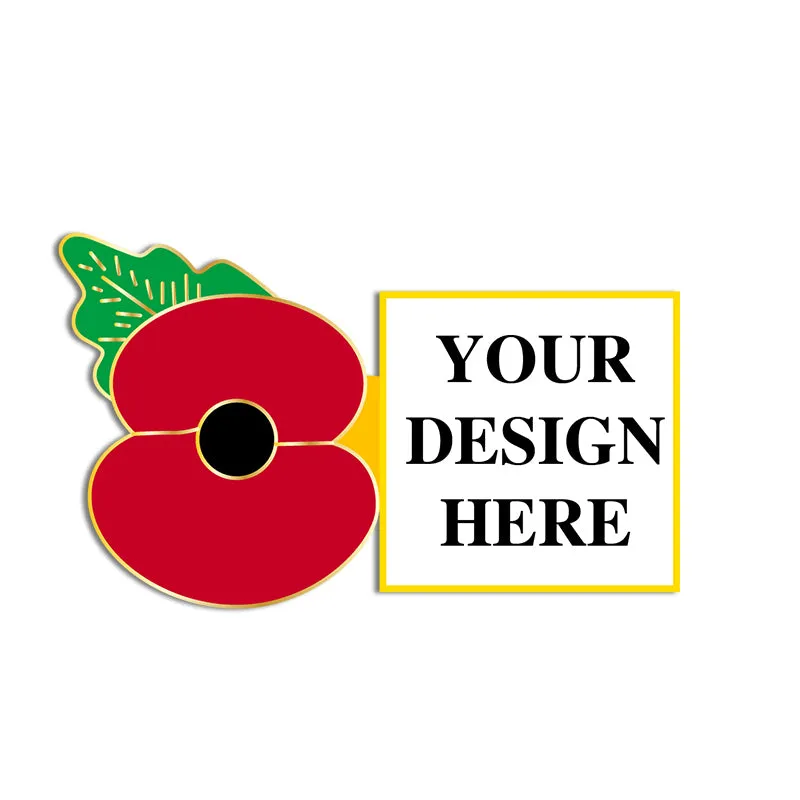 Poppy Pin with Custom Right Square Logo