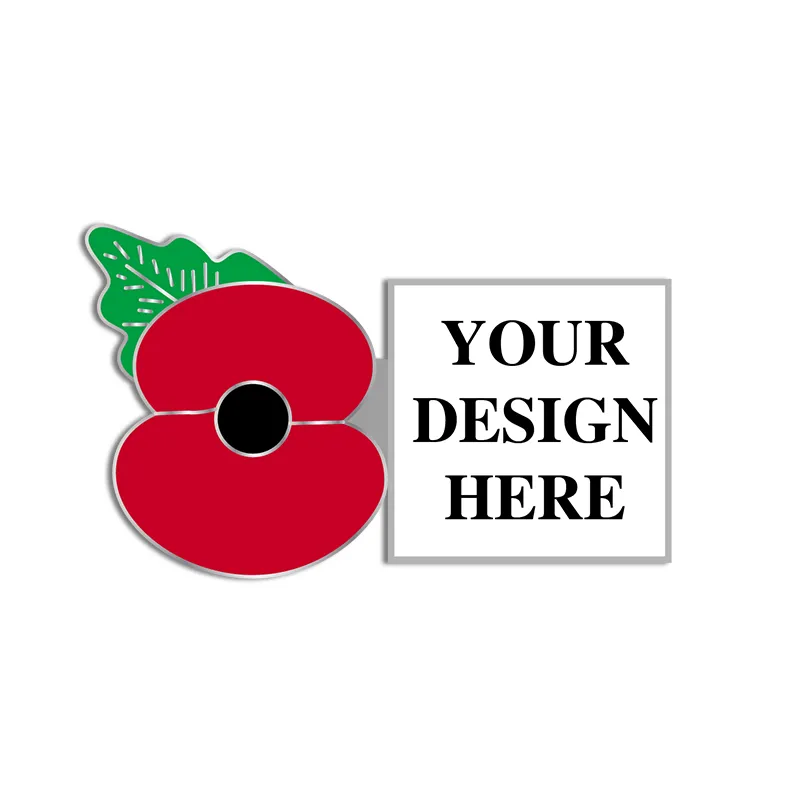 Poppy Pin with Custom Right Square Logo