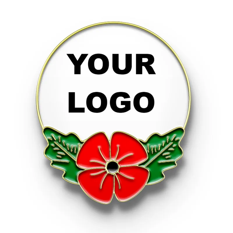 Poppy Pin with Custom Upper Arc Logo