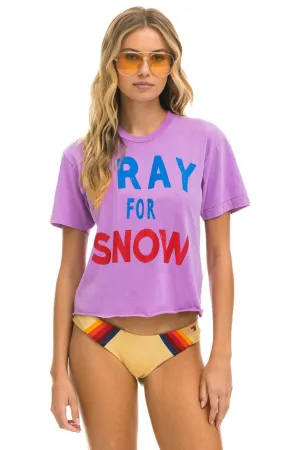 PRAY FOR SNOW BOYFRIEND TEE - NEON PURPLE
