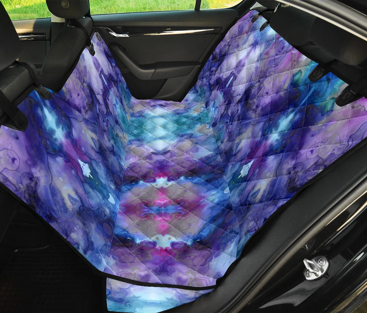 Purple Watercolor Artistic Ink Blue Auto Pet Seat Cover