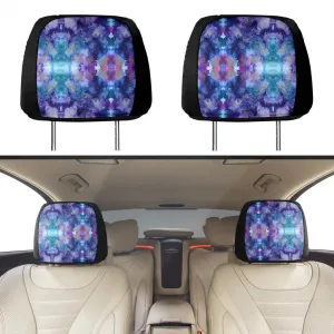 Purple Watercolor Artistic Ink Car Headrest Covers