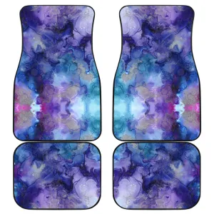 Purple Watercolor Artistic Ink Front And Back Car Mats (Set Of 4)