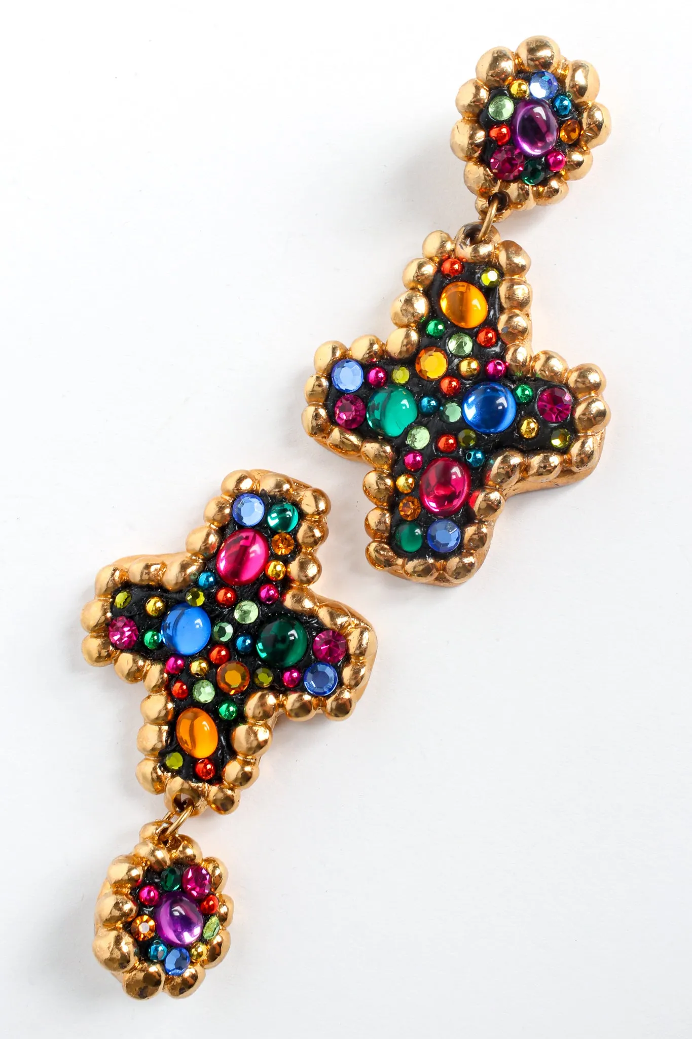 Rainbow Cross Drop Earrings