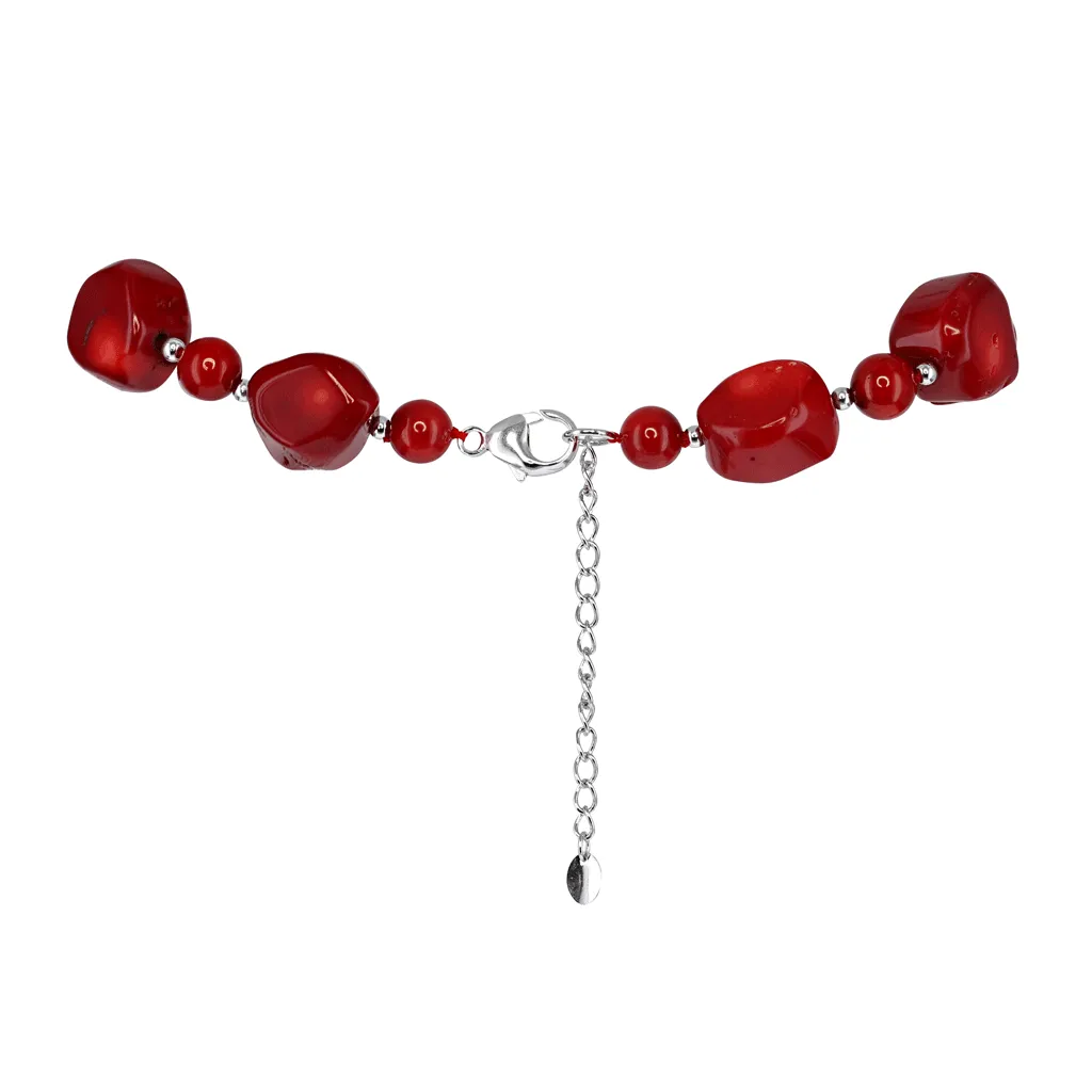Red Coral Single Strand Chunky Necklace