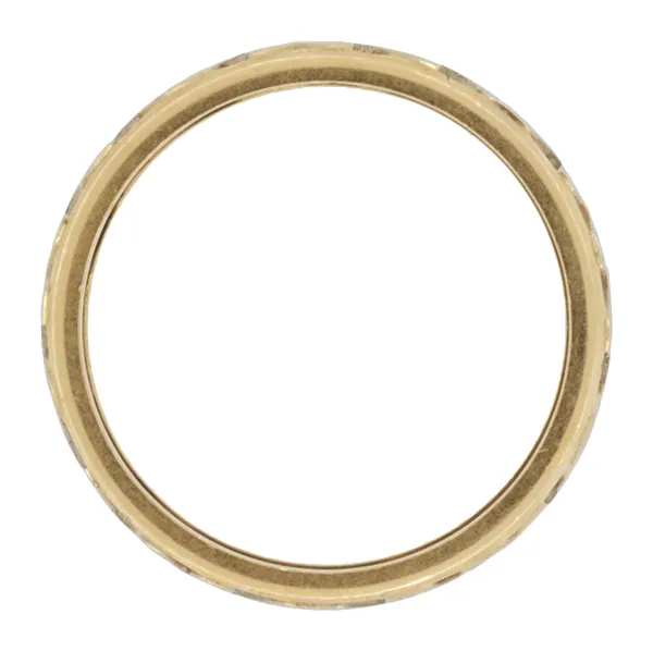 Retro Mixed Metals Wide Vintage Wedding Band in 14 Karat White and Yellow Gold - Size 4.75