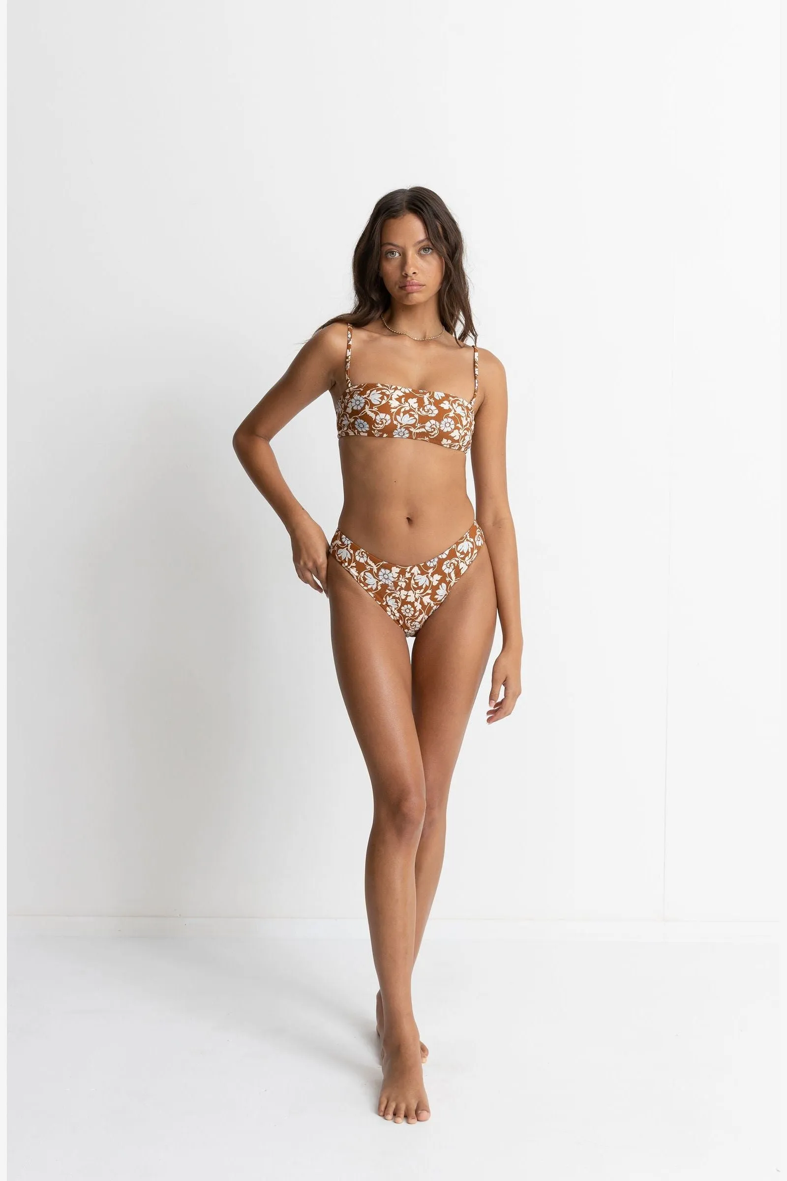 RHYTHM HIGHLAND PAISLEY BANDEAU TOP - OAK