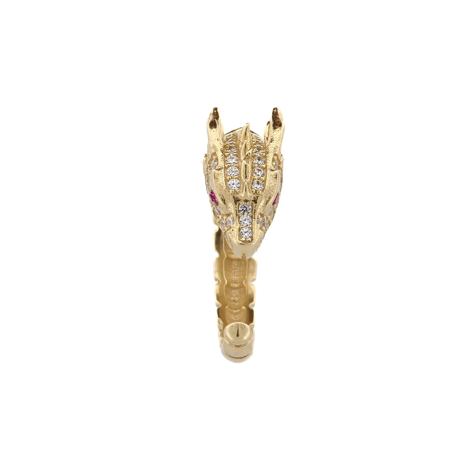 Ruby Eyed Guardian Gold Dragon Design Ring