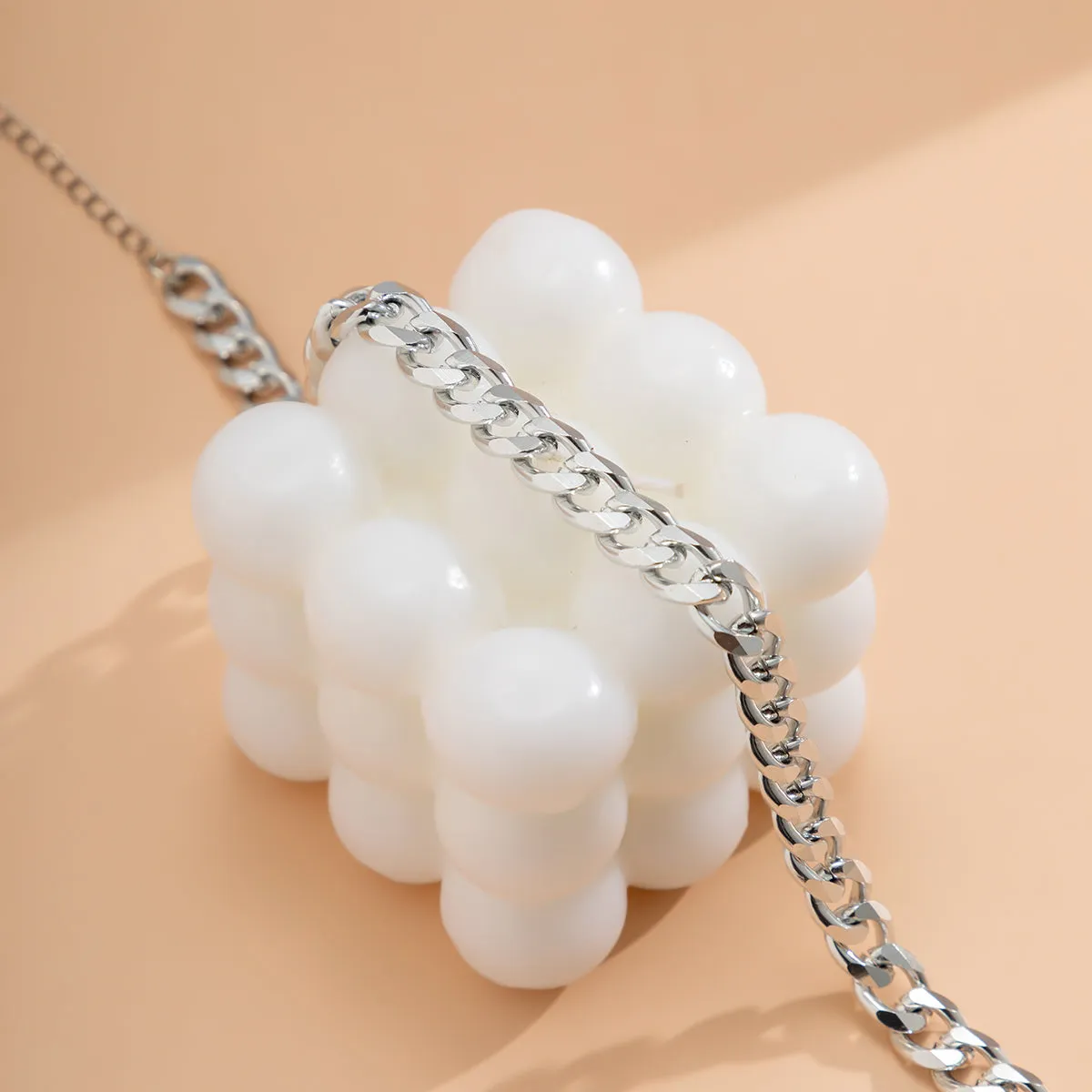 Silver-Plated Curb Chain Necklace
