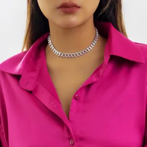 Silver-Plated Curb Chain Necklace