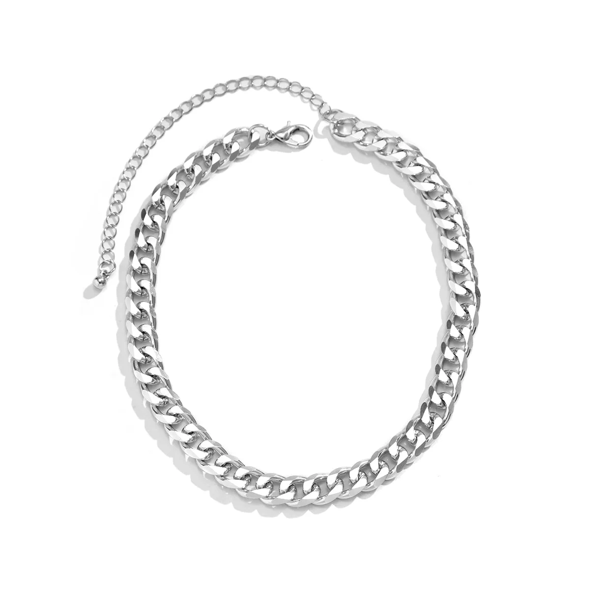 Silver-Plated Curb Chain Necklace
