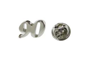 Silver Toned Age 90 Lapel Pin