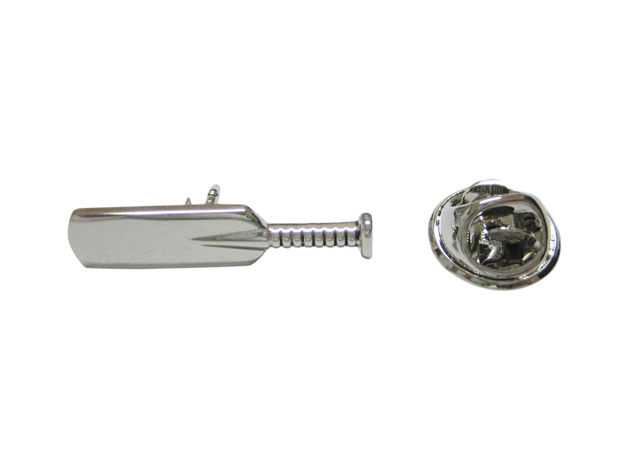 Silver Toned Cricket Bat Lapel Pin
