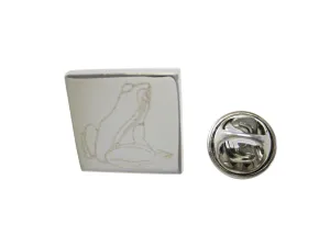 Silver Toned Etched Frog Lapel Pin