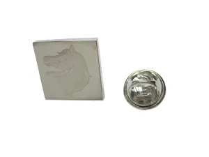Silver Toned Etched Horse Head Lapel Pin