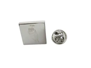 Silver Toned Etched Vulture Bird Lapel Pin