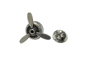 Silver Toned Propellor Lapel Pin